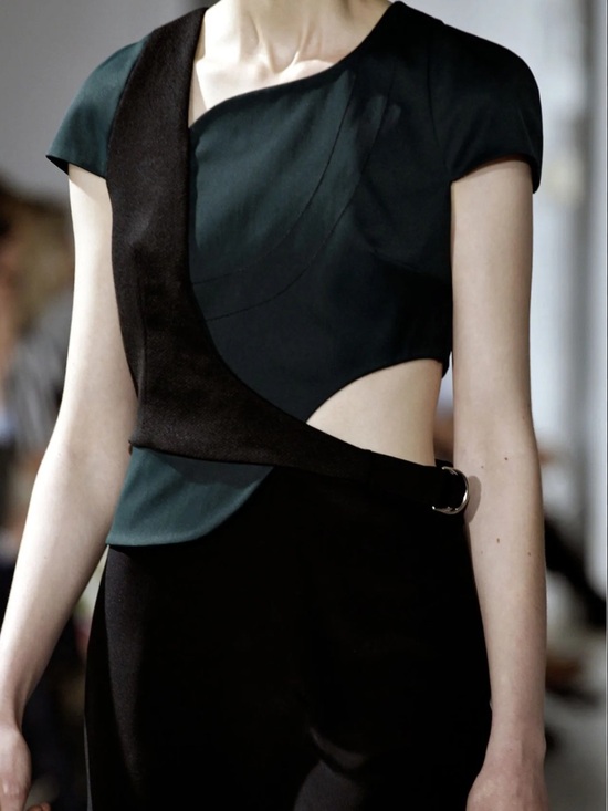 3.1 Phillip Lim Tops - 3.1 Phillip Lim Cutout Asymmetric Blouse Black Green 8